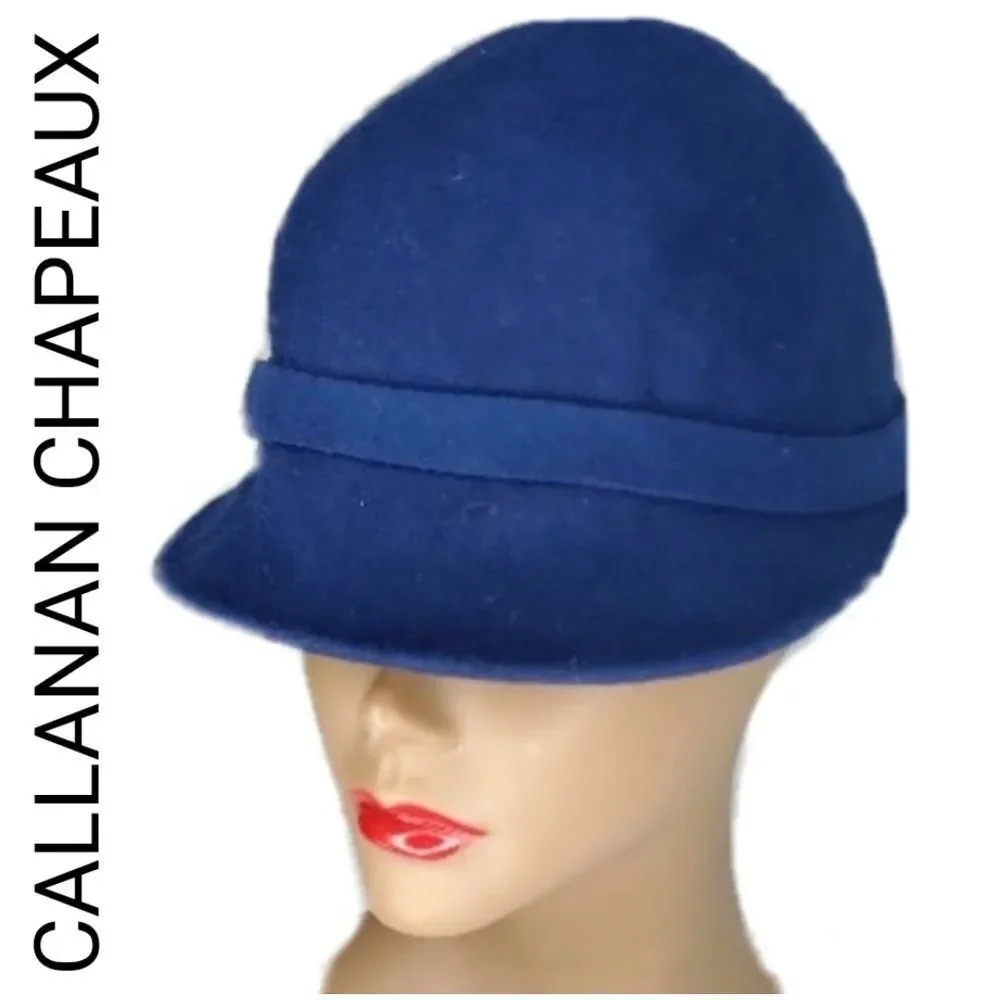 CALLANAN CHAPEAUX PRET A PORTER WOOL BUCKET CLOCHE HAT